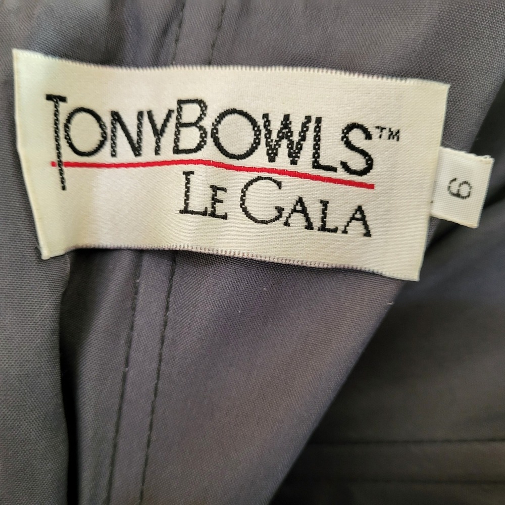 Tony Bowls Le Gala Silver Sequin Rhinestone Pageant Princess Red Carpet Gown 6 - Picture 10 of 14